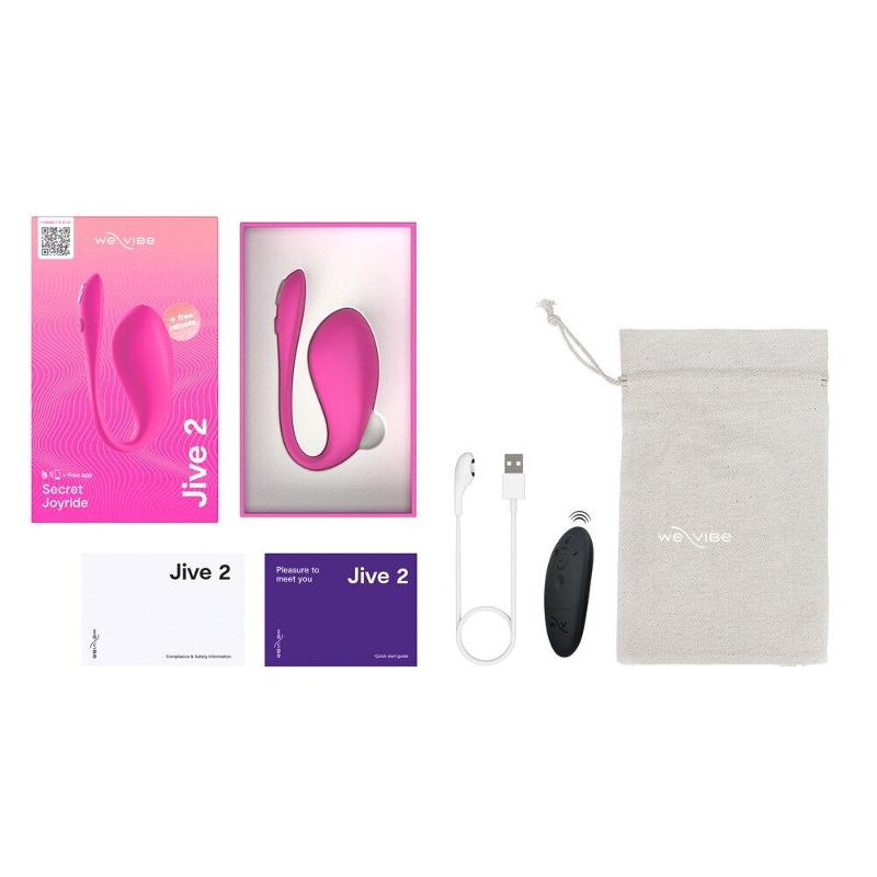 Смарт-віброяйце We-Vibe Jive 2 Electric Pink, пульт ДК, до 4 годин роботи