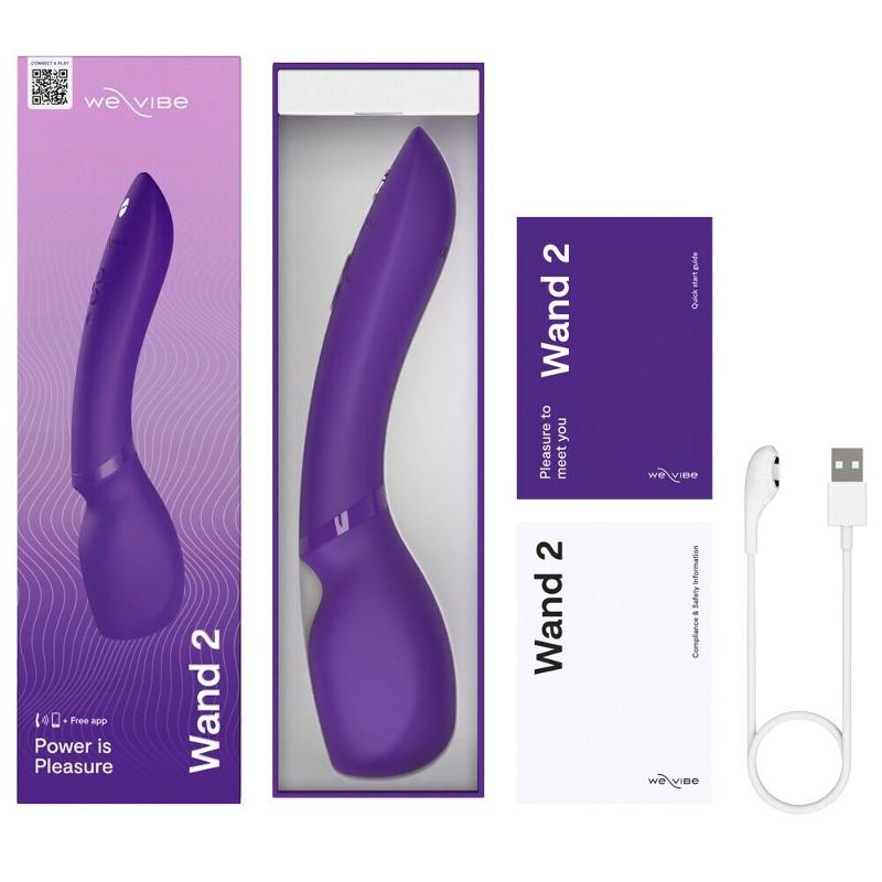Смарт-вібромасажер We-Vibe Wand 2 Purple, дуже потужний, функція Smart Silence