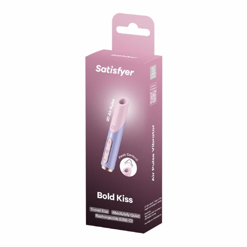 Вакуумний стимулятор Satisfyer Bold Kiss Violet, магнітна технологія 3D Air Pulse, 30 режимів роботи