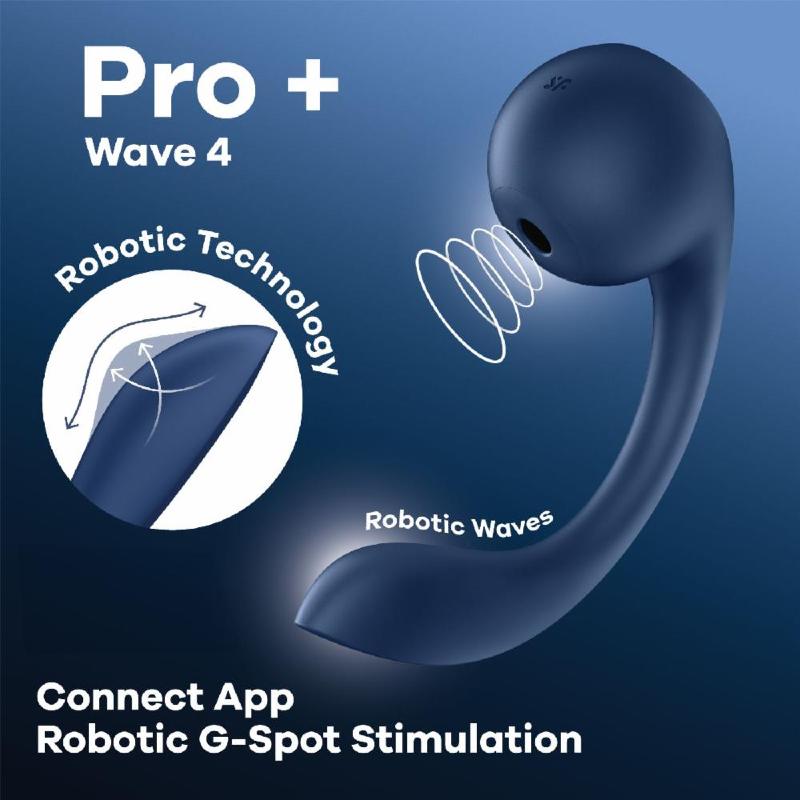 Смарт-стимулятор точки G + вакуумний стимулятор клітора Satisfyer Pro+ Wave 4 Connect App