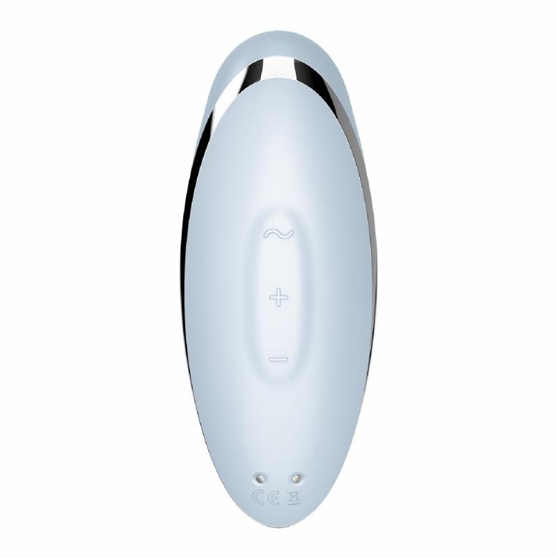 Вібростимулятор-пульсатор Satisfyer Tap & Climax 2 Blue, ефект постукування пальцем