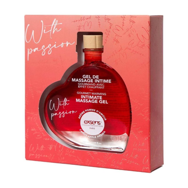 Масажний гель EXSENS With Passion Candy Apple 50 мл, розігрівальний, без цукру, їстівний - зображення 1