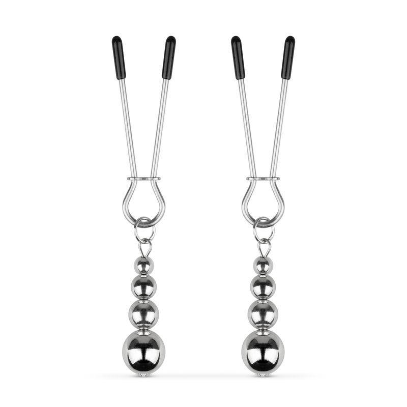 Затискачі для сосків Bedroom Fantasies: Nipple Clamps with Beaded Chain - Silver