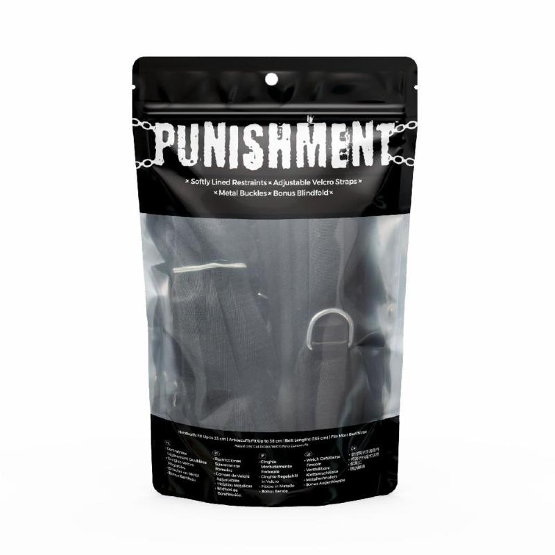 Розтяжка на ліжко Punishment – 5-Piece Bed Restraint Kit – Black, 5 предметів