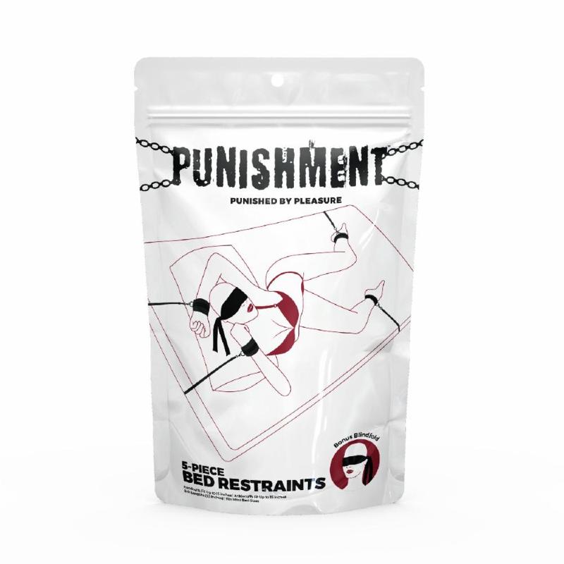 Розтяжка на ліжко Punishment – 5-Piece Bed Restraint Kit – Black, 5 предметів