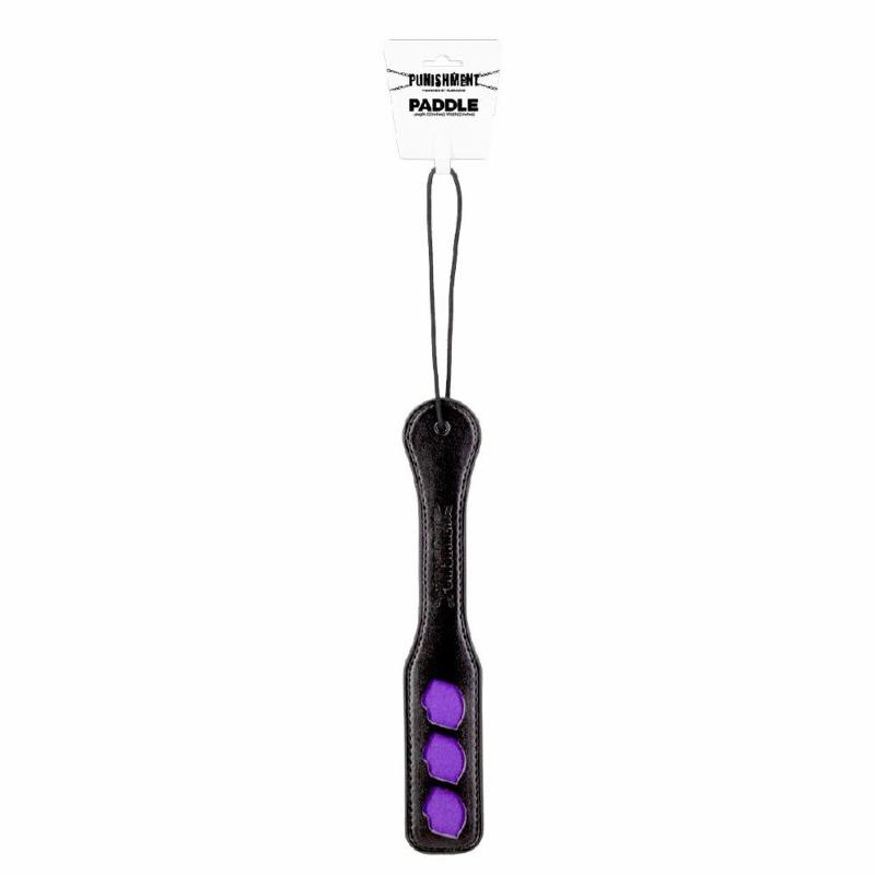 Паддл Punishment – Purple Lips Paddle – Black, залишає слід у вигляді поцілунку