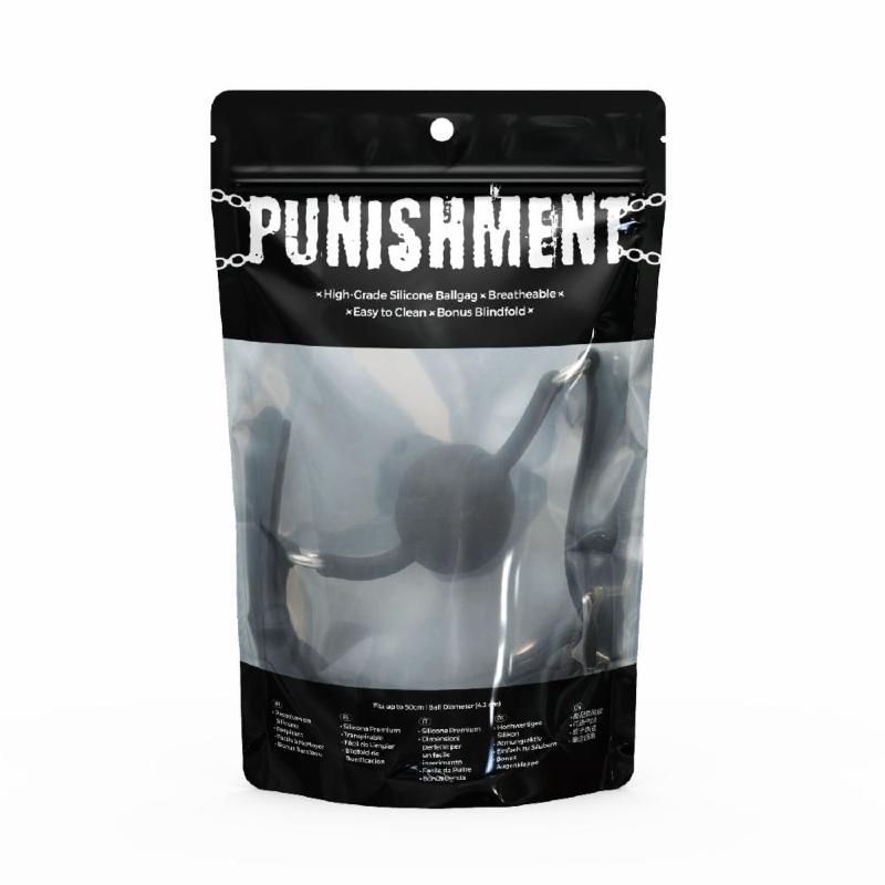 Повітропроникний кляп із силіконовою кулькою Punishment – Silicone Ball Gag – Black