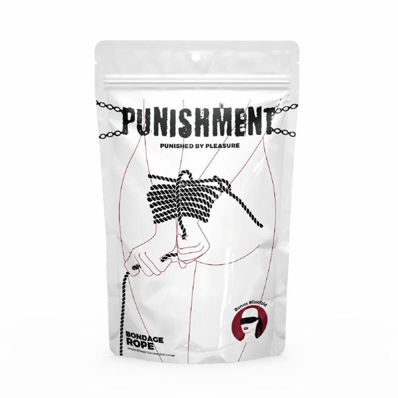 Бавовняна мотузка для шибарі Punishment – Bondage Rope – Black, 9,7 м, чорна