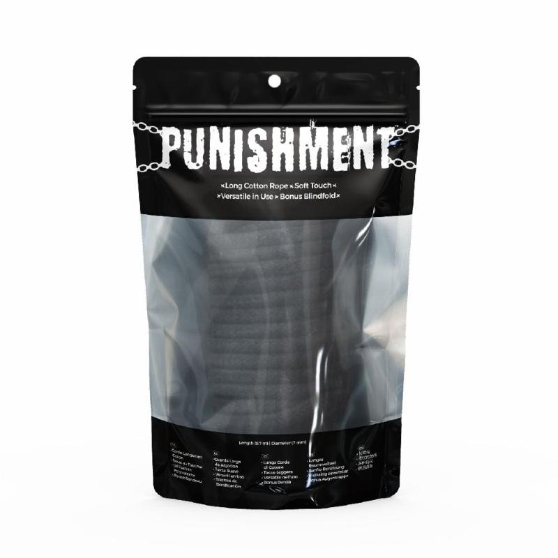Бавовняна мотузка для шибарі Punishment – Bondage Rope – Black, 9,7 м, чорна
