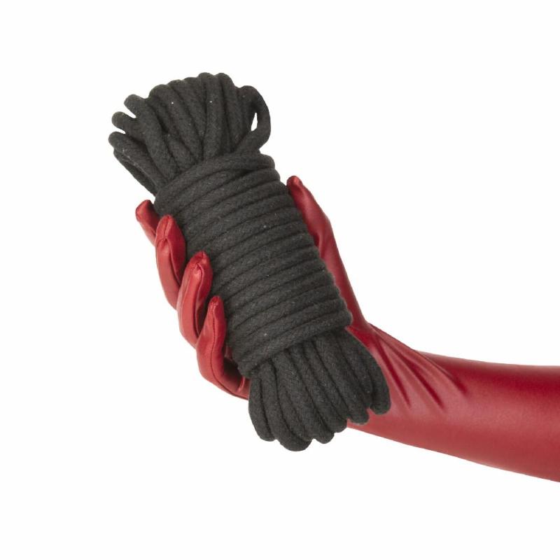 Бавовняна мотузка для шибарі Punishment – Bondage Rope – Black, 9,7 м, чорна