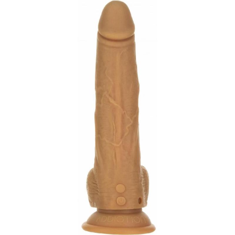 Фалоімітатор з пульсацією Naked ADDICTION Dominic 9″ Caramel, пульт ДК, діаметр 4,2 см