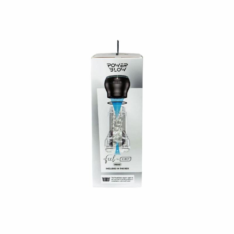 Мастурбатор Kiiroo Feel Pocket Crystal зі всмоктувальною інтерактивною насадкою PowerBlow Combo Set