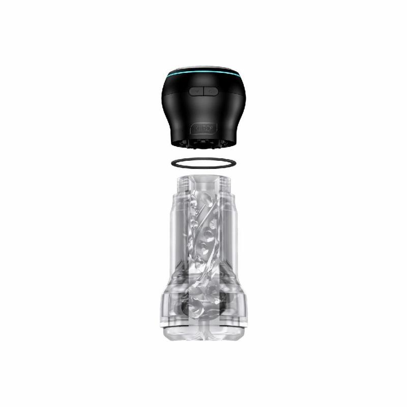 Мастурбатор Kiiroo Feel Pocket Crystal зі всмоктувальною інтерактивною насадкою PowerBlow Combo Set
