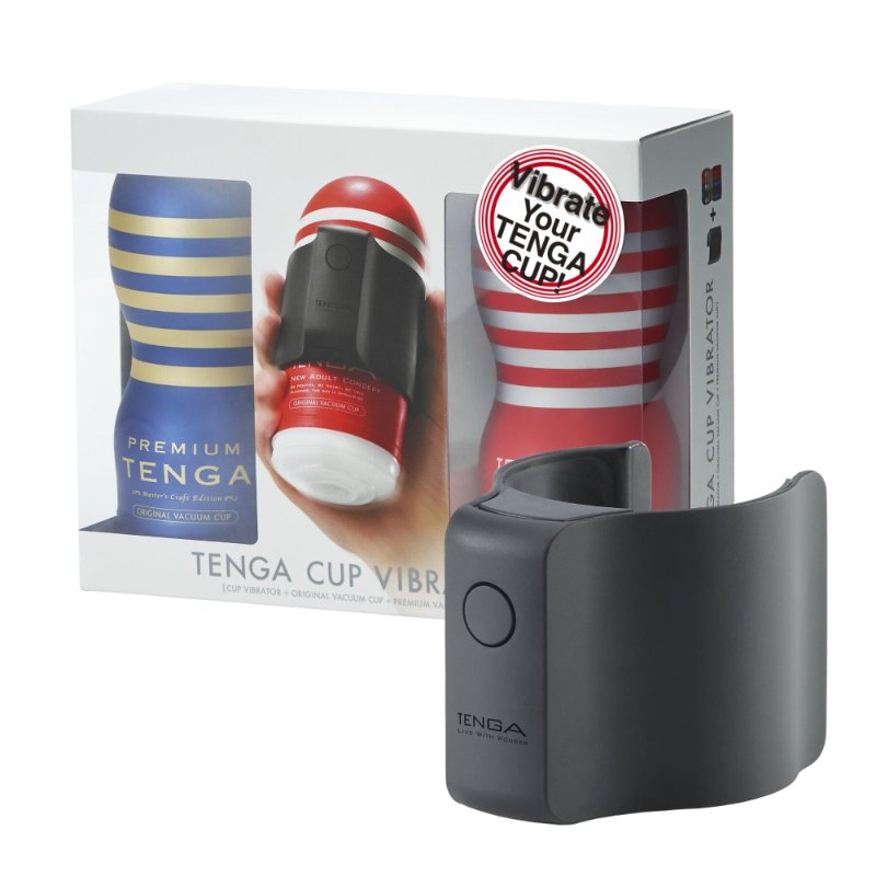 Вібронасадка Tenga CUP VIBRATOR, 7 режимів, 2 мастурбатори в комплекті - зображення 1