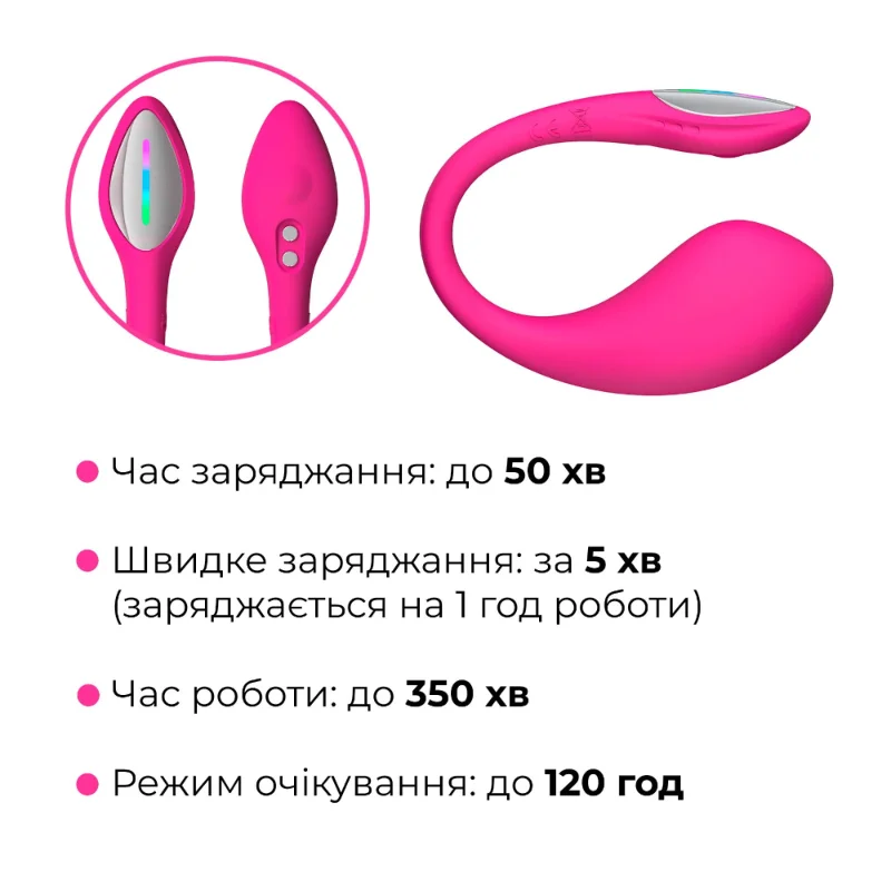 Смарт-віброяйце Lovense Lush 4, дуже потужне, швидке заряджання, LED-підсвічування
