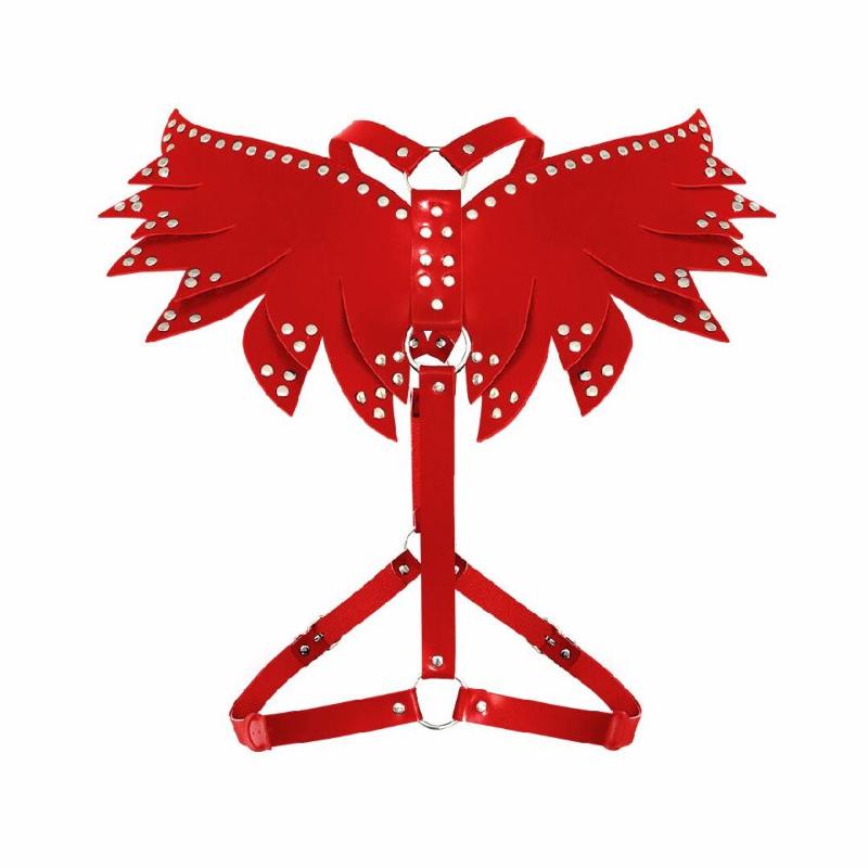 Жіноча портупея Art of Sex - Wings червона XS-M, екошкіра