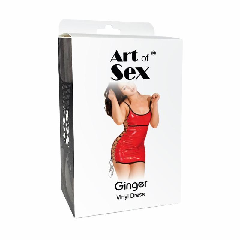 Сексуальна лакована сукня на шнурівці Art of Sex - Ginger червона XS-M