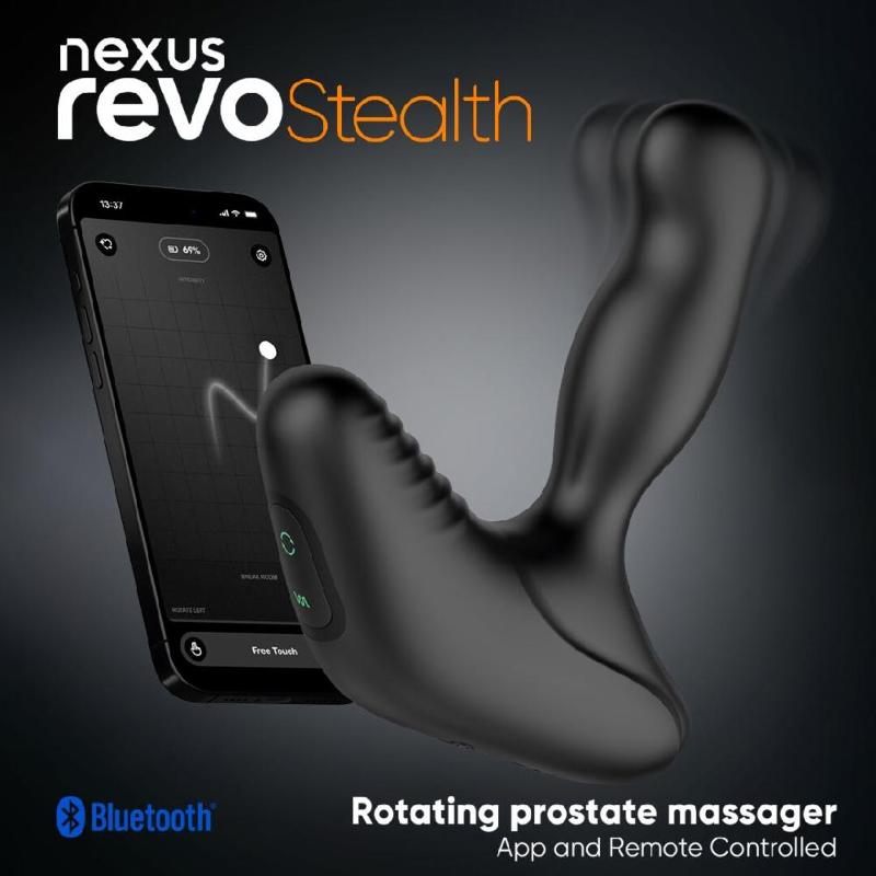 Смарт-масажер простати Nexus Revo Stealth with APP, вібрація+ротація, пульт ДУ, до 10 годин роботи