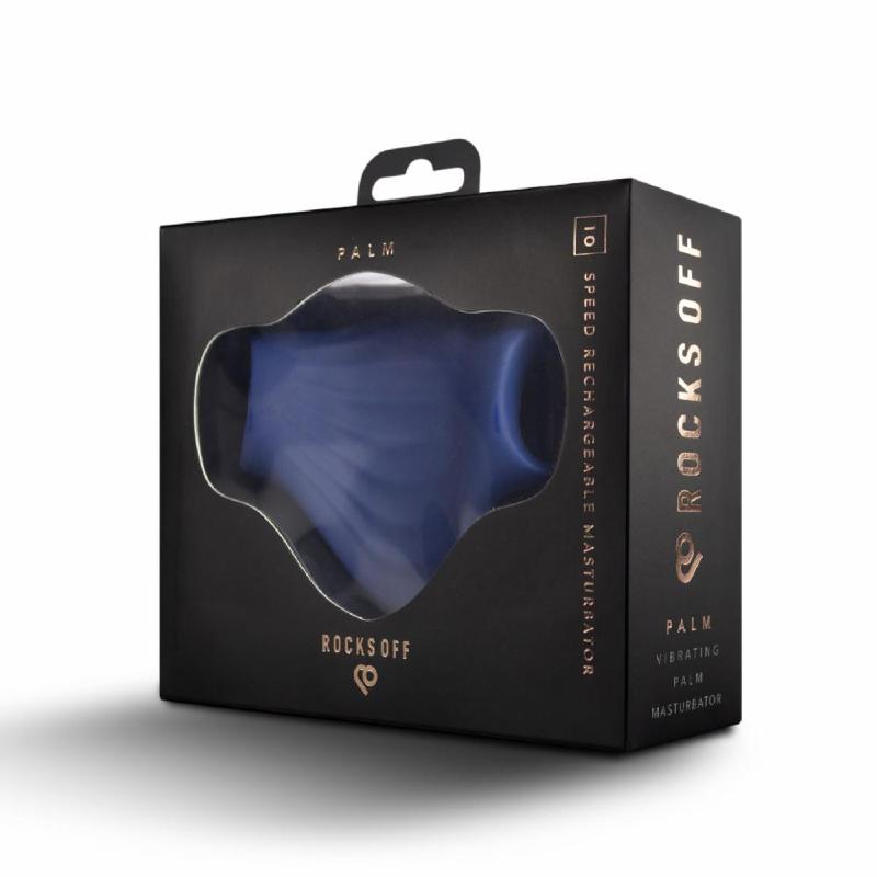 Мастурбатор Rocks Off Palm Blue, петлі для пальців, 10 режимів