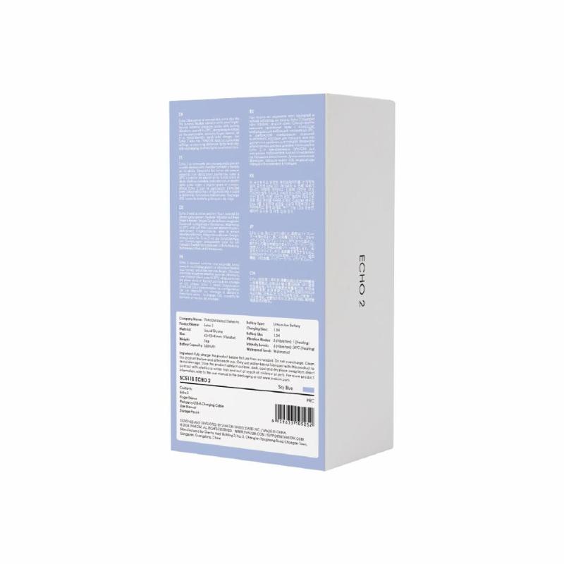 Смарт-вібратор для клітора Svakom Echo 2 Sky Blue, підігрів до 38 °C, знімна насадка на палець