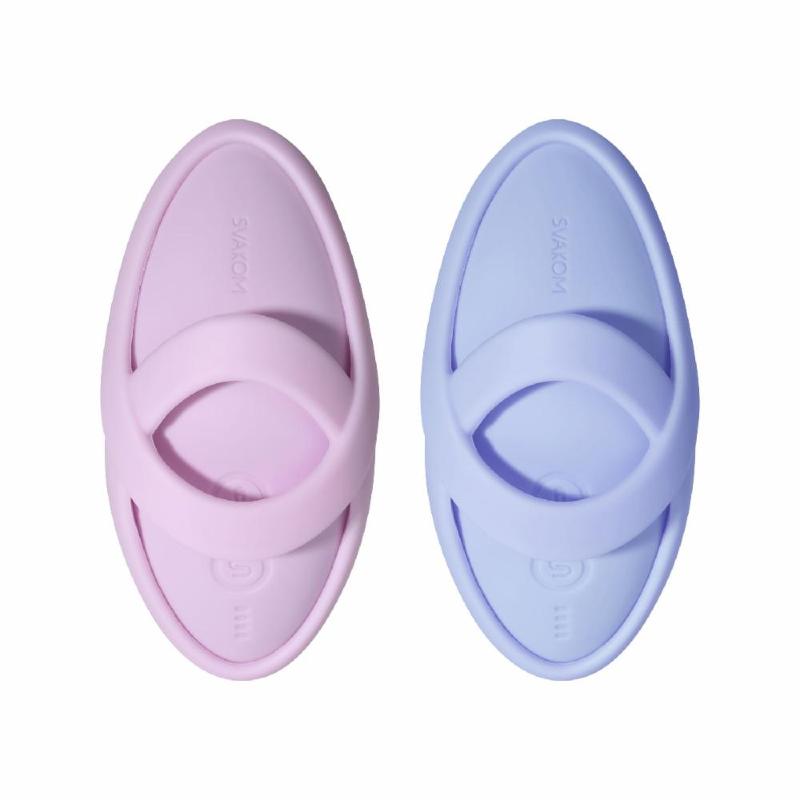 Смарт-вібратор для клітора Svakom Echo 2 Sky Blue, підігрів до 38 °C, знімна насадка на палець