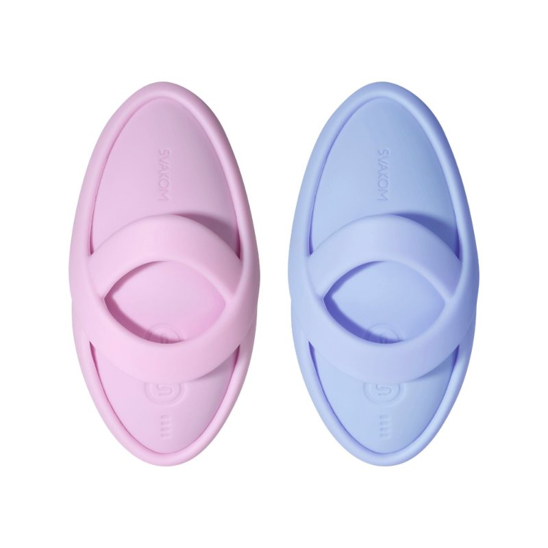Смарт-вібратор для клітора Svakom Echo 2 Sky Blue, підігрів до 38 °C, знімна насадка на палець