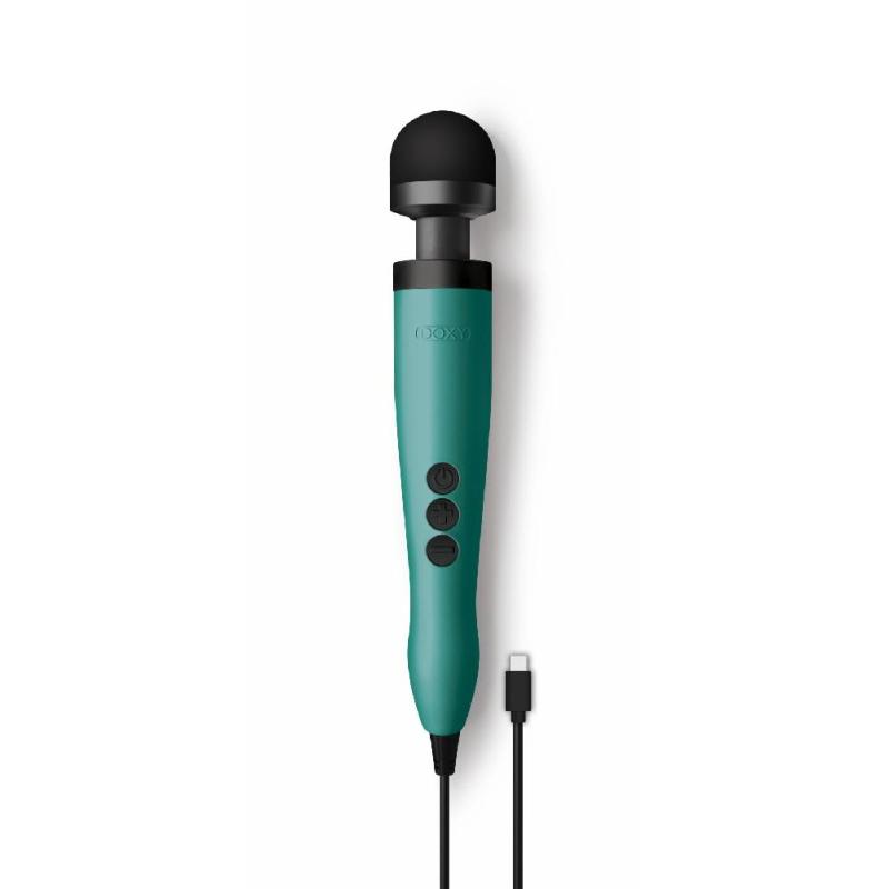 Вібромасажер DOXY3 USB-C Massager TURQUOISE, кабель USB-C, регульована інтенсивність, компактний