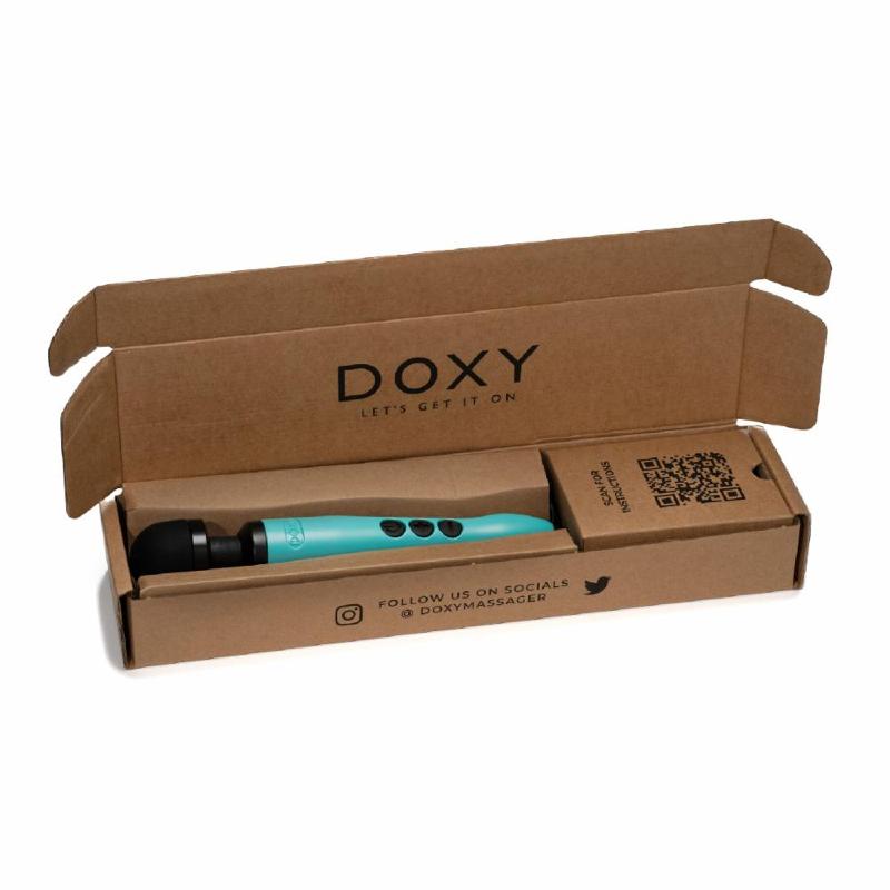 Вібромасажер DOXY3 USB-C Massager TURQUOISE, кабель USB-C, регульована інтенсивність, компактний