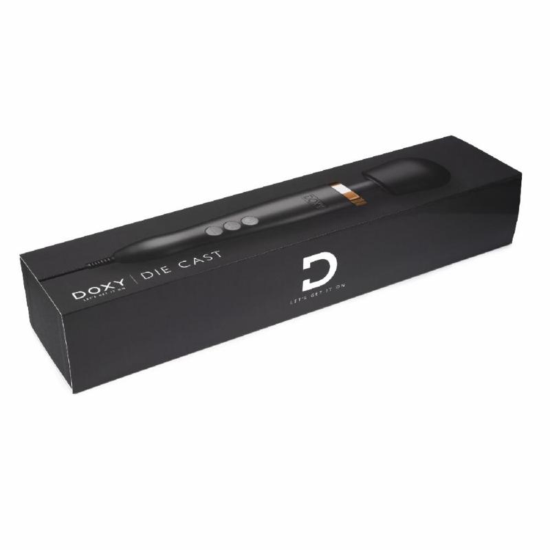 Преміальний вібромасажер DOXY Die Cast матово-чорний, з покриттям із 24-каратного золота
