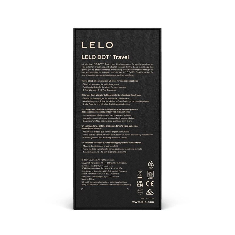 Кліторальний вібратор LELO DOT Travel Pink, точкова стимуляція, 8 режимів