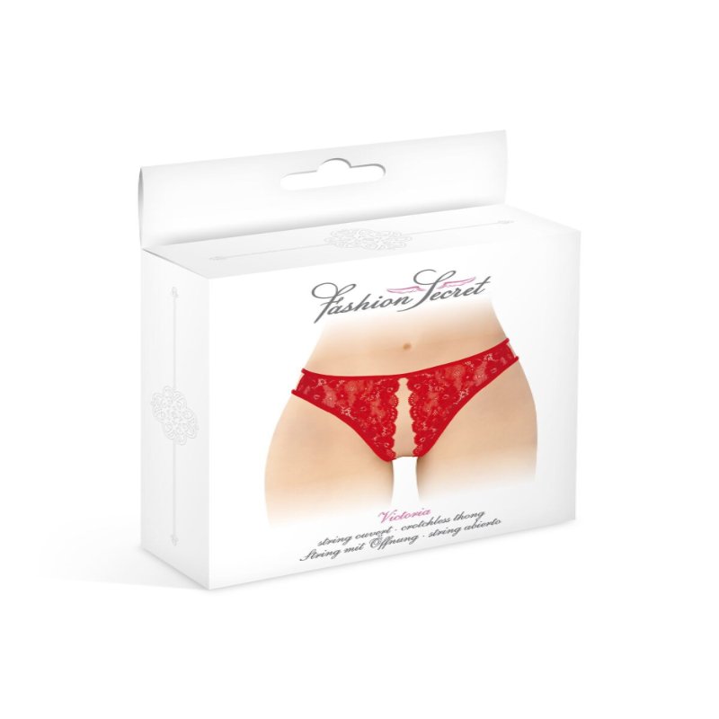 Трусики з відкритим доступом Fashion Secret Victoria Red, мереживо