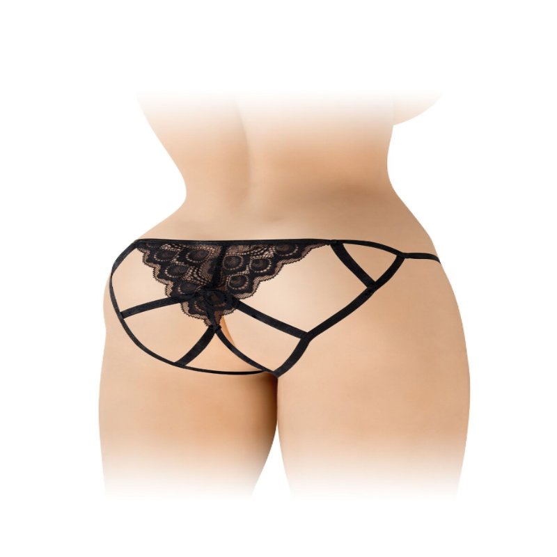 Мереживні трусики з доступом Fashion Secret Zoe Black, з бантиком