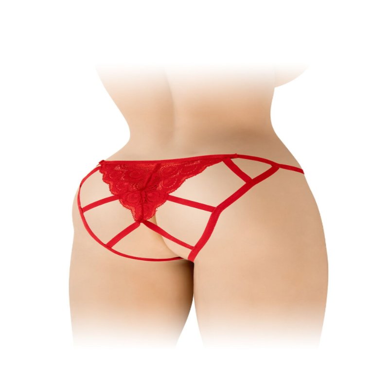 Мереживні трусики з доступом Fashion Secret Zoe Red, з бантиком