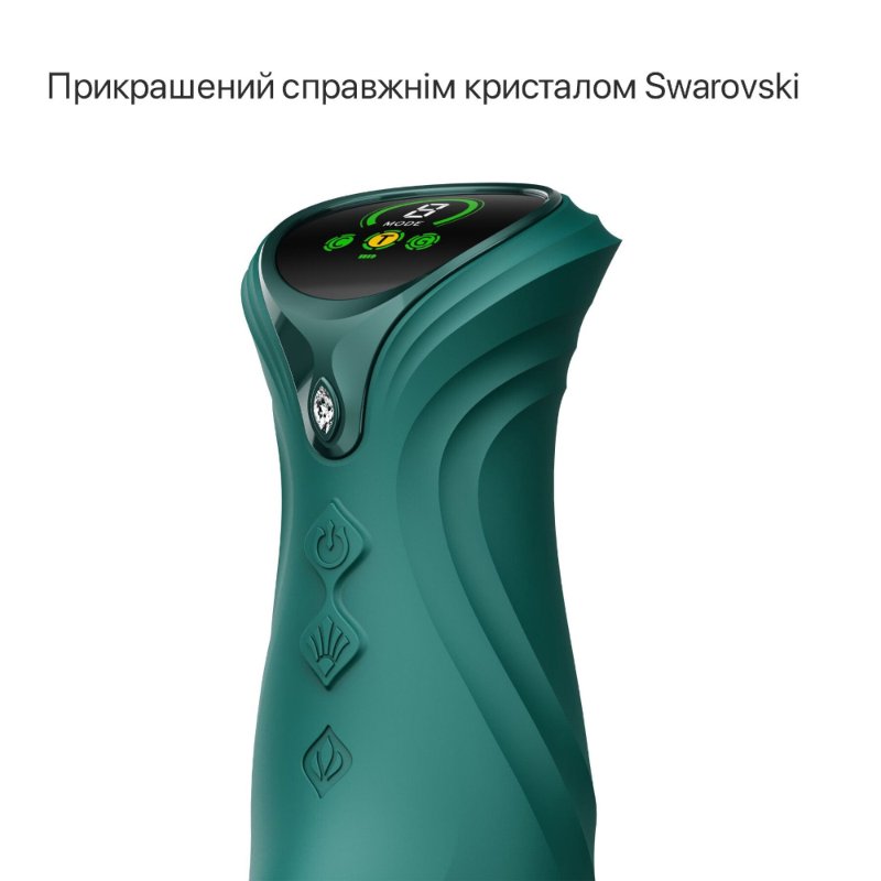 Смарт пульсатор-кролик з вібрацією Zalo Mose 2 Turquoise Green, підігрів до 42 °C, кристал Swarovski