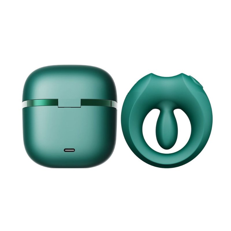 Ерекційне смарт-віброкільце Zalo Apis Turquoise Green, до 4 годин роботи, зарядний кейс