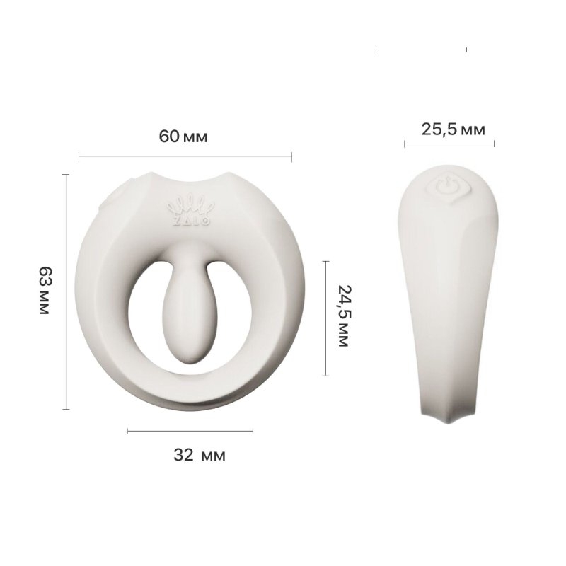 Ерекційне смарт-віброкільце Zalo Apis Ivory White, до 4 годин роботи, зарядний кейс