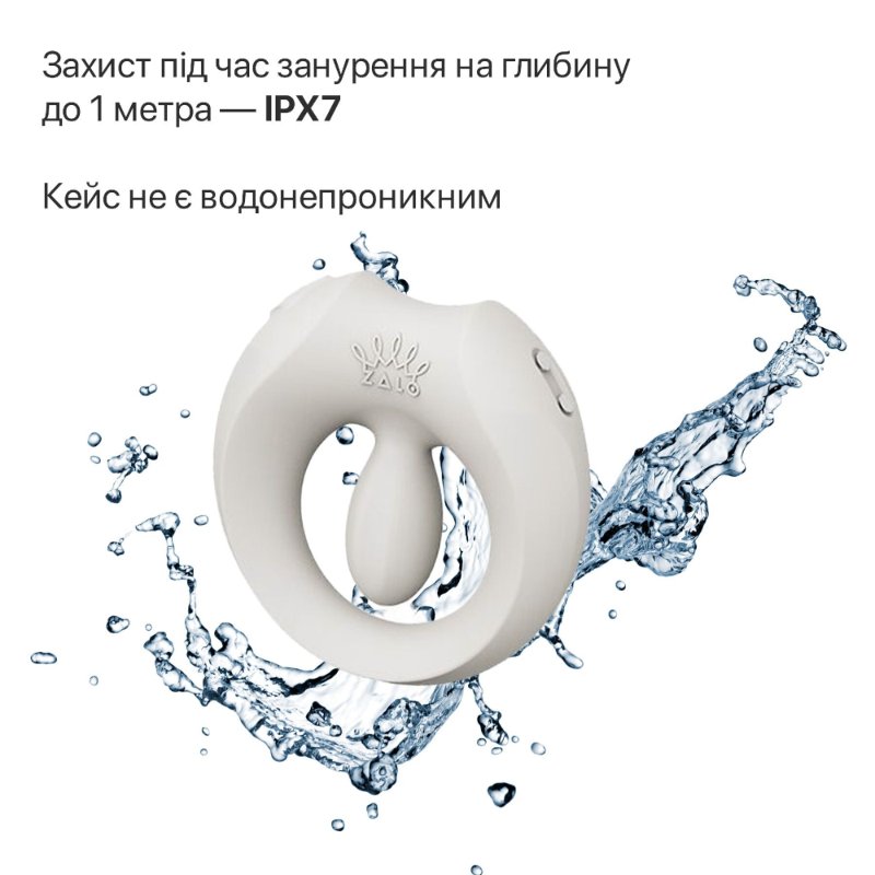 Ерекційне смарт-віброкільце Zalo Apis Ivory White, до 4 годин роботи, зарядний кейс