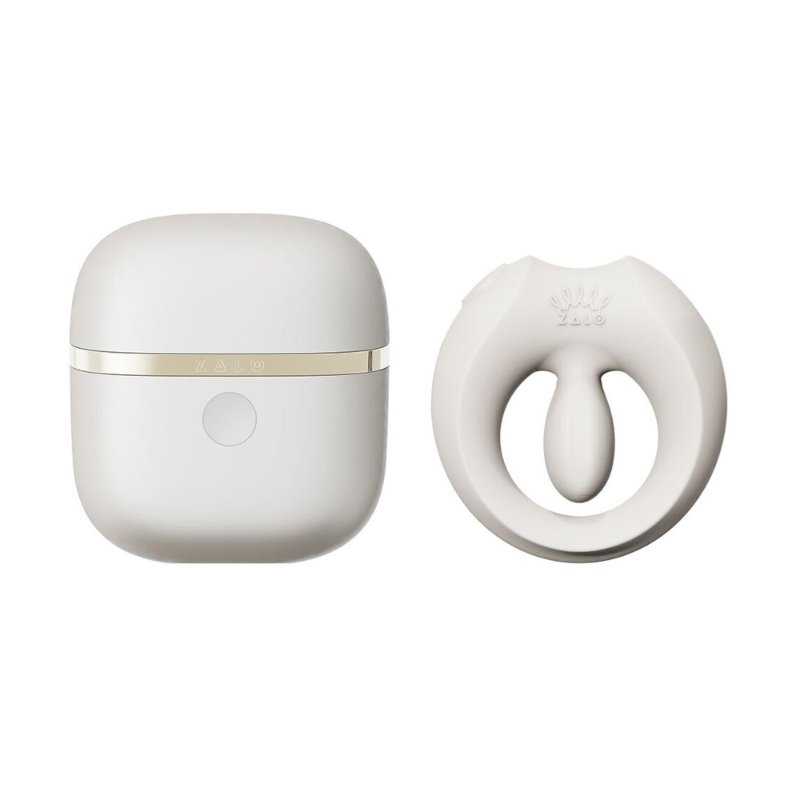 Ерекційне смарт-віброкільце Zalo Apis Ivory White, до 4 годин роботи, зарядний кейс