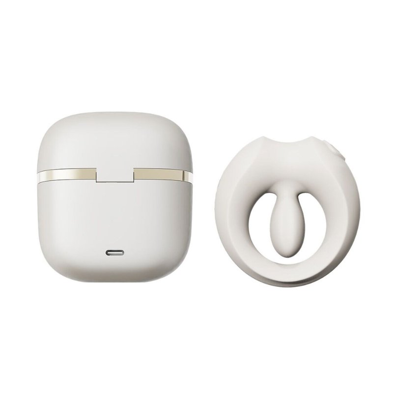 Ерекційне смарт-віброкільце Zalo Apis Ivory White, до 4 годин роботи, зарядний кейс
