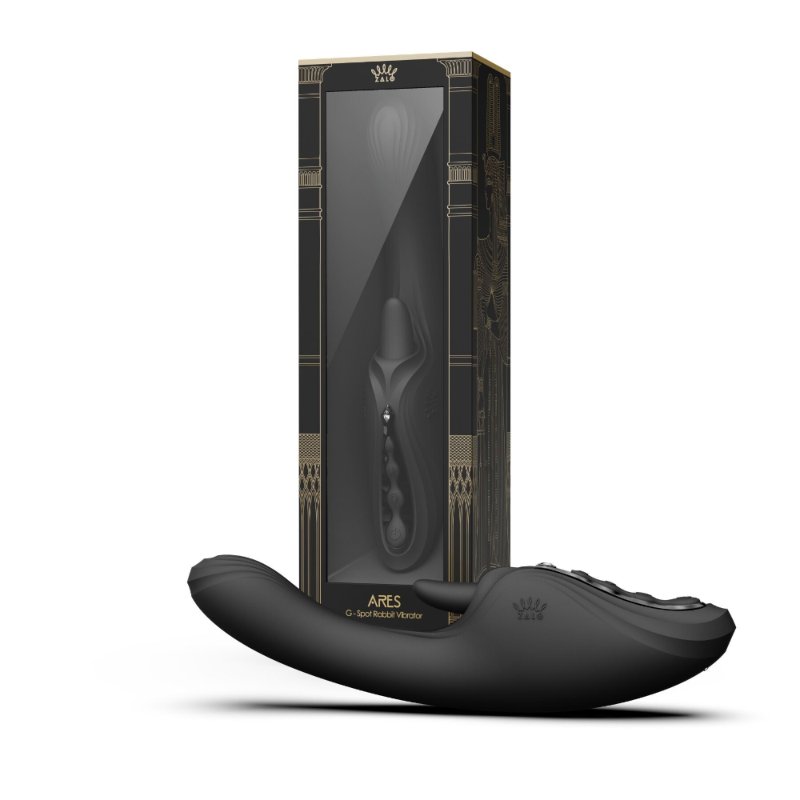 Смарт-вібратор Zalo Ares Obsidian Black, підігрів, 3 мотори, язичок для клітора, стимуляція точки G
