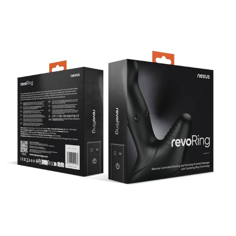 Масажер простати Nexus Revo Ring, ротація, вібрація та масаж рухомим кільцем, пульт ДК