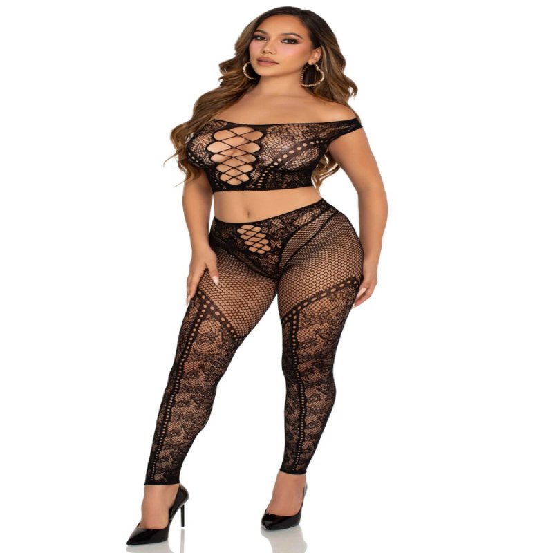 Комплект Leg Avenue Off Shoulder Crop Top and Legging One Size