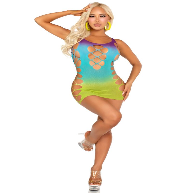 Сукня Leg Avenue Seamless Ombre Faux Lace Up Mini Dress One Size Ocean