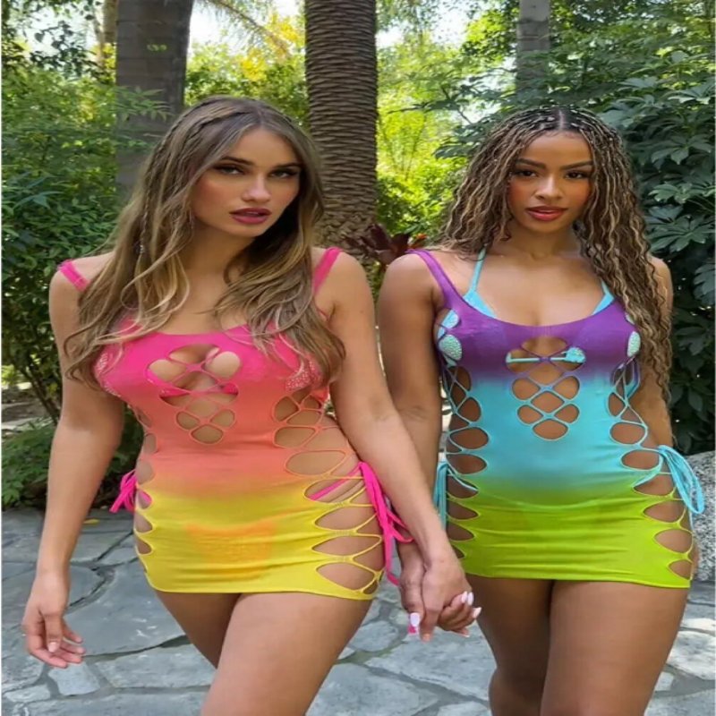 Сукня Leg Avenue Seamless Ombre Faux Lace Up Mini Dress One Size Sunset