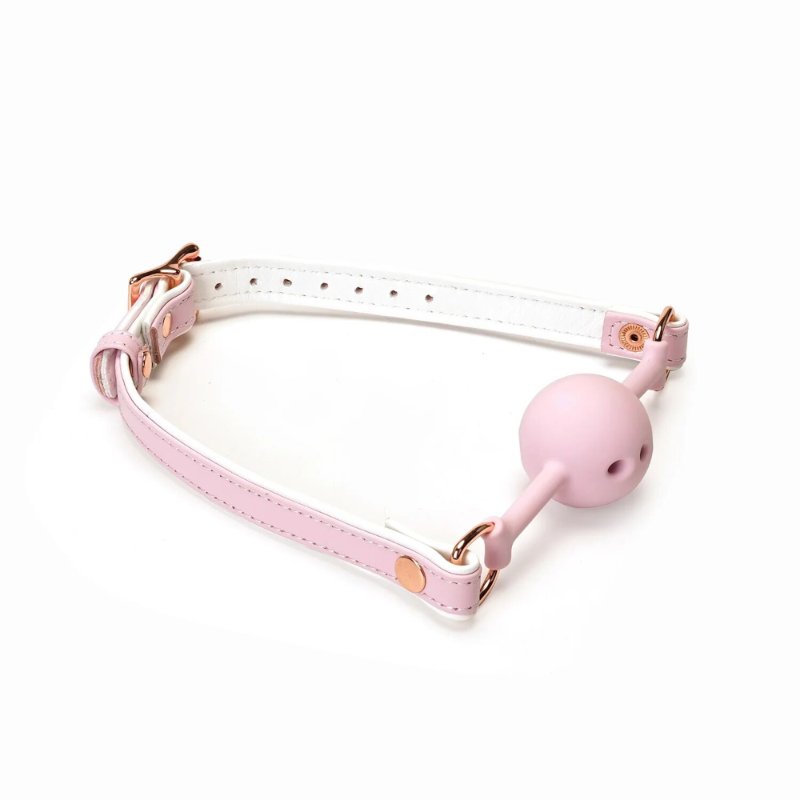 Кляп Liebe Seele White & Pink Fairy Goat Leather Ball Gag - зображення 1
