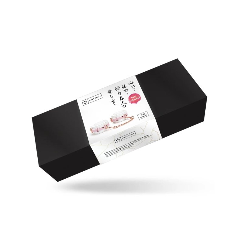 Наручники Liebe Seele White & Pink Fairy Goat Leather Hand Cuffs