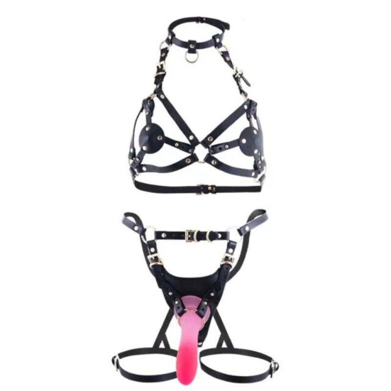 Сбруя зі страпоном LOCKINK SEVANDA Queen Sheba Set with Pink Dildo - зображення 1