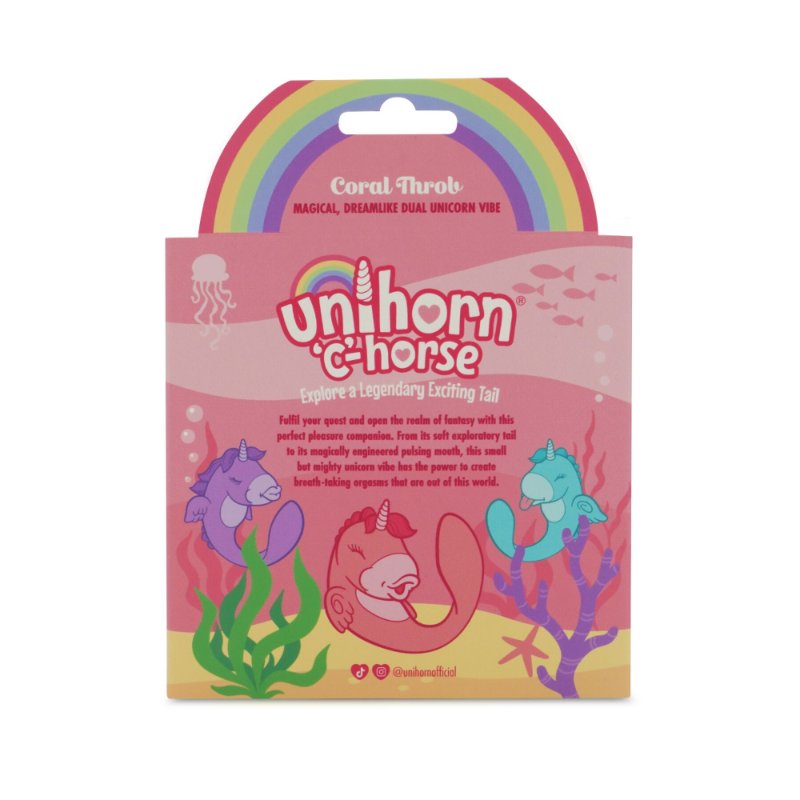 Вібратор-єдиноріжка Unihorn – C Horse – Coral Throb, вагінально-кліторальна стимуляція, 2 мотори по 10 режимів