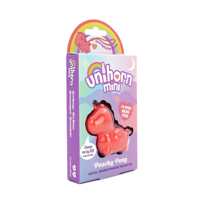 Вібратор-мінієдиноріжка Unihorn Mini – Peachy Pony, брелок з вібрацією, 10 режимів
