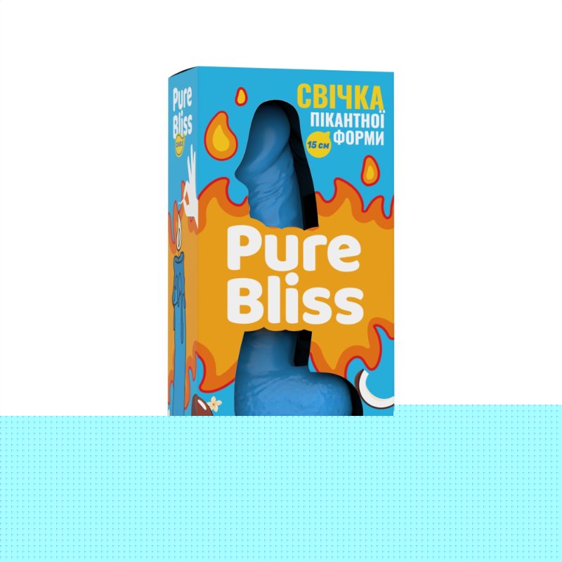 Ароматна свічка пікантної форми Pure Bliss Blue Coco Splash (Кокосове молоко) 15 см
